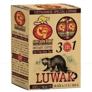 Cà phê hòa tan 3in1 luwak con chồn vàng c7 - 18gói x 17gr
