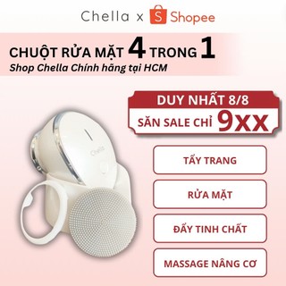 Chuột rửa mặt, máy đẩy tinh chất nâng cơ chella 4 trong 1, kiêm rửa mặt massage - bảo hành 1 năm