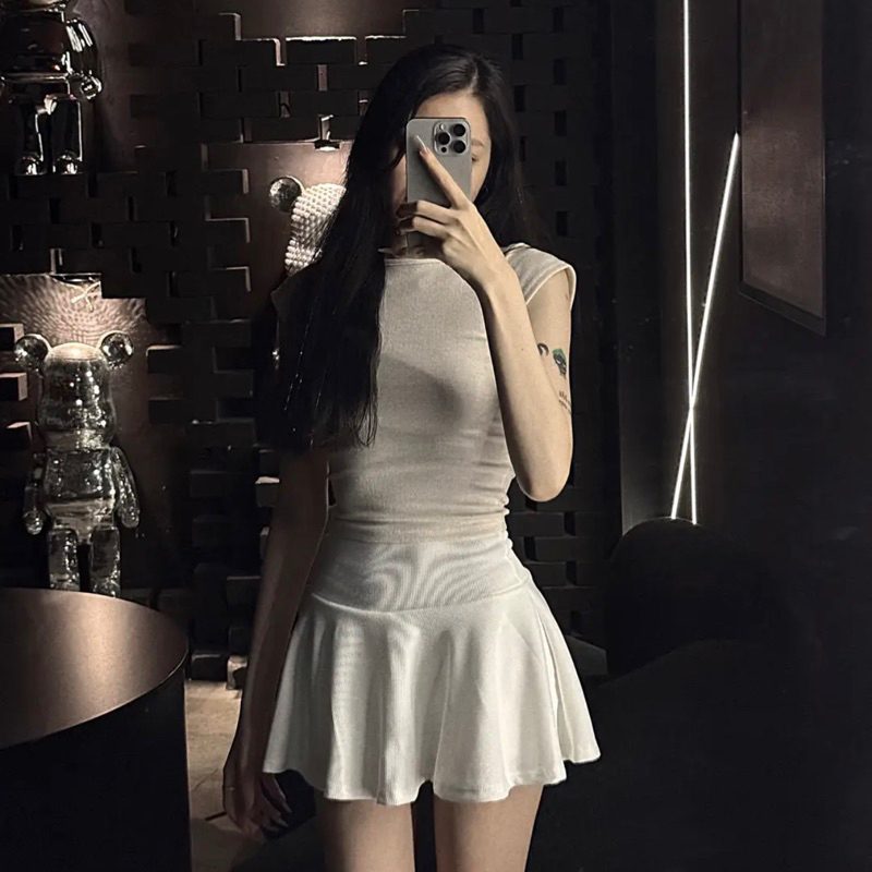 BAPIE DEROSE SKIRT (CÓ QUẦN TRONG) - Chân Váy Xoè Đơn Giản Lưng Cao Có Lót Chất Thun Gân 1 Mặt | BigBuy360 - bigbuy360.vn