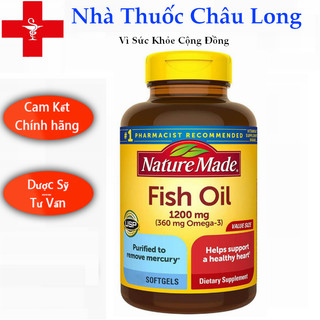 Dầu cá nature made fish oil 1200mg 360mg omega 3 300 viên - hàng nội địa mỹ