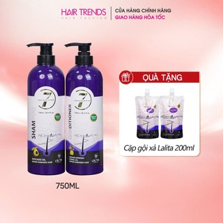 Bộ dầu gội xả collagen chính hãng Lalita,Dầu cặp siêu mềm mượt phục hồi tóc hư tổn hương nước hoa 750ml