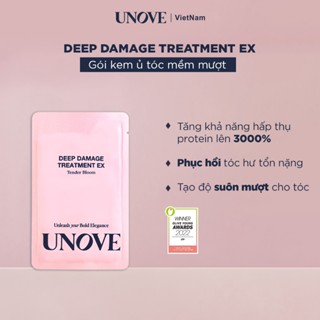 Combo gói dùng thử dầu xả nuôi dưỡng chăm sóc tóc khô và hư tổn nặng UNOVE Deep Damage Treatment EX 10ml