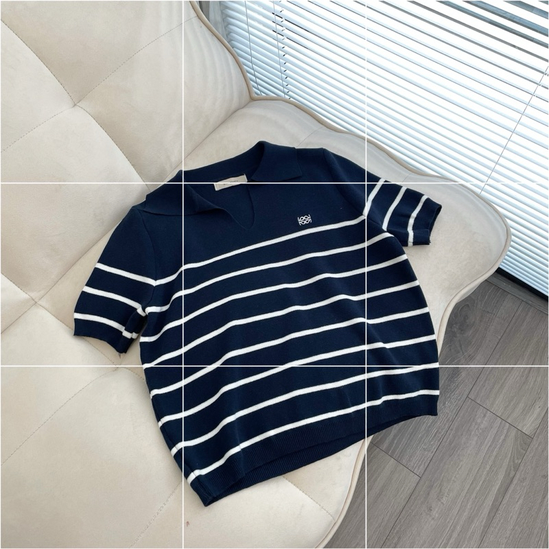ÁO POLO KẺ NGANG - NAVY