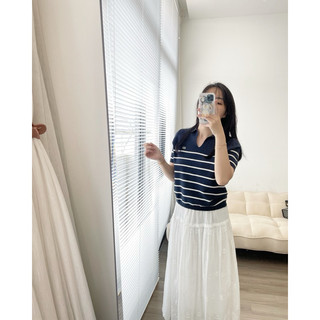 ÁO POLO KẺ NGANG - NAVY