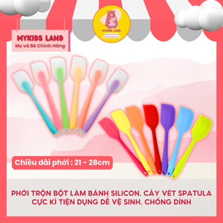 Phới Trộn Bột Làm Bánh Silicon, Cây Vét Spatula - Dụng Cụ Làm Bánh Chế Biến Thức Ăn Dặm Cho Bé
