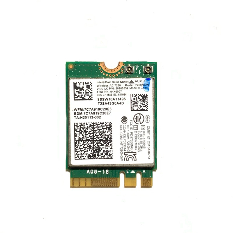 Card wifi, Card Mạng Không Dây 7260NGW băng tần kép - Intel® Wireless-AC 7260 AC 7265 (M.2/NGFF-2230