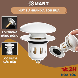 Nút Sứ Nhấn Xả Bồn Lavabo Ngăn Chặn Đồ Vật Rơi Xuống Đường Ống, Thoát Nước Nhanh Chóng BT040 - EZMART