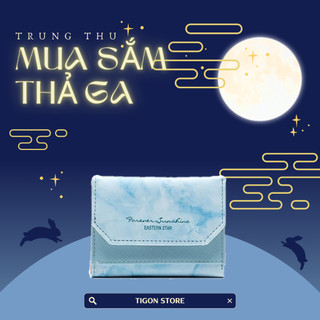 Ví ngắn nữ cầm tay cao cấp gấp gọn màu loang-tigon store
