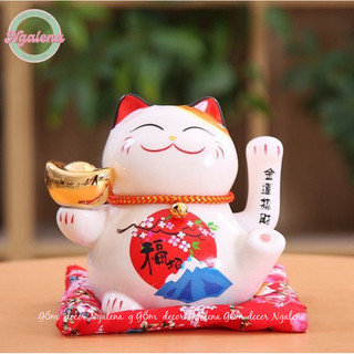 Mèo thần tài, mèo may măn tài lộc bình an 6inches 16cm(kèm đệm và hộp)