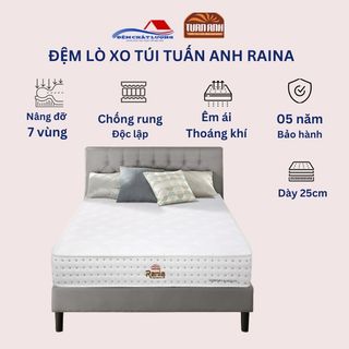 Đệm lò xo túi độc lập Tuấn Anh Raina Hàng chính hãng 100% bảo hành 5 năm vải gấm cao cấp thoáng mát