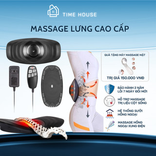 Máy massage lưng, massage cột sống có điều khiển, sưởi ấm hồng ngoại, 3 cấp độ rung, phục hồi cơ bắp