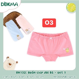 (2-12Y) Quần chip đùi cho bé gái (SET 3 CÁI) - DOKMA