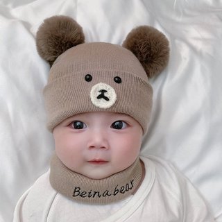 Khăn nón len ấm áp cho bé hình gấu cute Len57