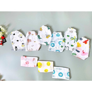 10 cái Quần chục cộc cotton giấy bé trai, bé gái bé size 3-16kg...