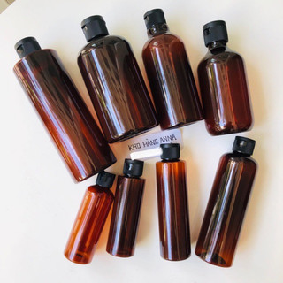 CHAI LỌ NHỰA NẮP BẬT CHIẾT MĨ PHẨM - Vỏ chai pet nhựa MÀU NÂU  100ml/ 150ml/ 250ml/ 300ml/ 500ml Đựng dầu gội , sữa Tắm