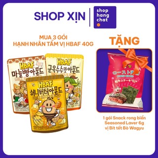 [MUA 3 GÓI 40G TẶNG  1 GÓI TAOKAENOI SS 6G BÍT TẾT BÒ ] Hạt Hạnh Nhân Tẩm Vị Hàn Quốc HBAF Healthy