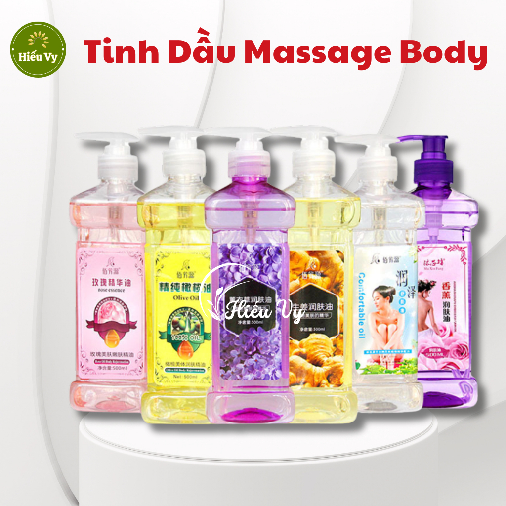Tinh Dầu Massage Body Gừng, lavender, Hoa Hồng, Ngải Cứu Thơm Dịu 500ml/750ml | Dầu Mát Xa Body Thiên Nhiên An Toàn