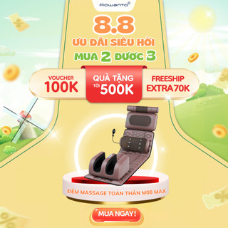 Nệm Massage toàn thân kèm đệm massage chân ROWANTO M08 Max 12 điểm rung , Thảm-Ghế massage toàn thân