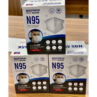 Khẩu trang N95 BIOMEQ 5 LỚP Kháng khuẩn 30 cái /hộp thiết kế 3D lọc bụi mịn PM2.5, Ngăn giọt bắn