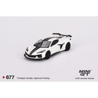  MÔ HÌNH 1:64 MINI GT - Chevrolet Corvette Z06 2023 Arctic White 