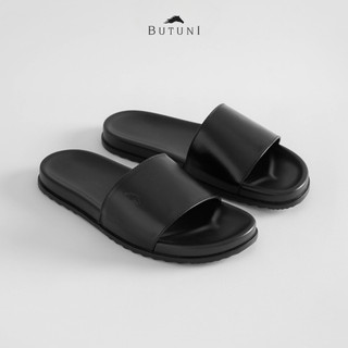 Dép Quai Ngang BUTUNI Single Slippers Kiểu Dép Lê Nam - Dép Da Nam Da Bò Đế Cao Cấp Thích Hợp Đi Chơi, Đi Biển