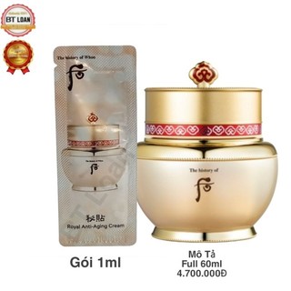 [ Mới D.2027 ] Combo sĩ 100 gói kem dưỡng sáng da chống lão hóa hồng nhuận Whoo Bichup Royal Anti-Aging cream