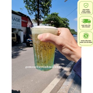  Cốc  Ly Thủy Tinh Bia Hơi Hà Nội Xanh Bọt Cổ Điển Thủ Công 330ml 220ml Dày Dặn Đầm Tay - Bảo hành bể vỡ 