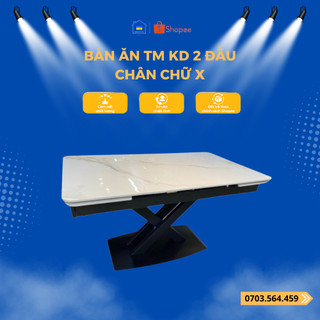 Bàn ăn mặt đá phiến mở rộng 2 đầu 1m4-2mx80x75cm- Bàn ăn thông minh kéo dài