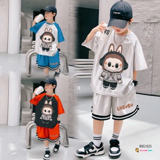 [BexinhshopVN] Bộ quần áo thun bóng Labubu tay raplang dễ thương cho bé trai BXG1023