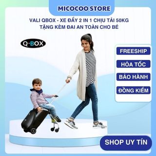 Xe đẩy cho bé tặng kèm vali kéo du lịch chính hãng QBox chịu tải lên tới 50kg, có thể gập gọn & mang lên máy bay
