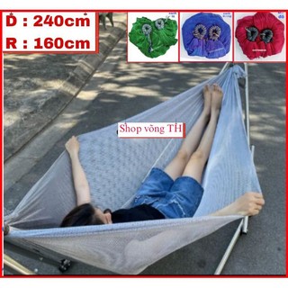 Võng Lưới Cuộn Đầu 2 Lớp Cỡ Đại Chất Vải Dày Rộng, Võng Cho Khung Lớn