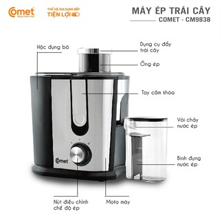 [Hỏa tốc HCM] Máy ép trái cây 400W COMET - CM9838