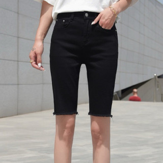 Quần ngố bigsize 60-90kg, quần biker bigsize jean đen 7 tấc co giãn bigsize ngod4
