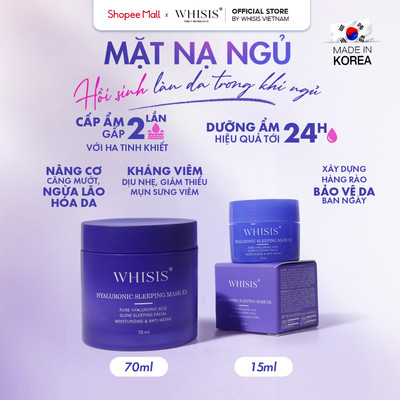 Mặt Nạ Ngủ Whisis Siêu Cấp Ẩm, Dưỡng Ẩm, Bảo Vệ Da Chuyên Sâu Sáng Mịn Căng Mướt Whisis Hyaluronic Sleeping Mask EX