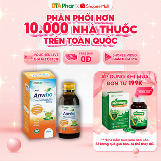 Siro uống Anviho hỗ trợ giảm ho ấm họng giúp giảm tăng tiết đờm do ho nhiều Chai 100ml