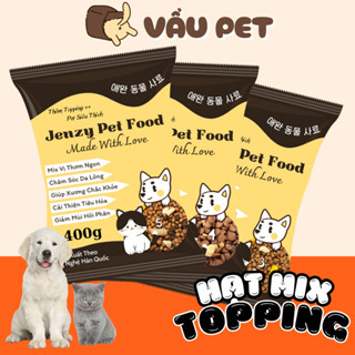 Hạt Cho Chó Mèo Mix Topping Sấy Khô Jenzy Pet Food Giàu Dinh Dưỡng Organic 400g