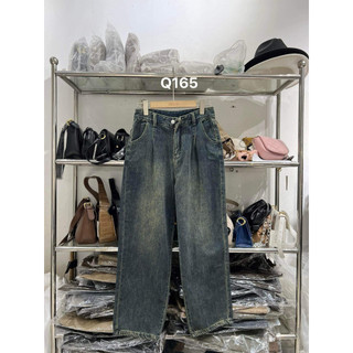 165 quần jeans xanh đậm bạc gối