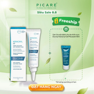 Kem dưỡng Ducray cân bằng dầu giảm viêm mụn Ducray Keracnyl PP Anti-Blemish Soothing Cream 30ml