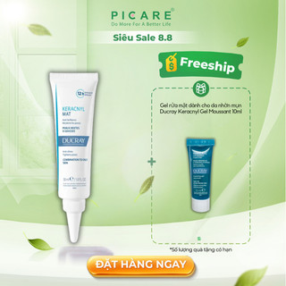 Kem dưỡng làm giảm bóng nhờn, thu nhỏ lỗ chân lông Ducray Keracnyl Mat 30ml