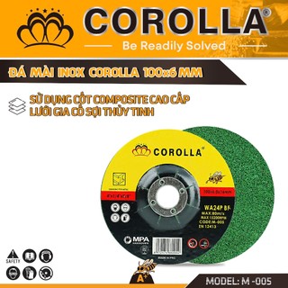 Đá mài Inox, mài kim loại, mài bavie -Combo 25 viên-Thương hiệu COROLLA 100*6mm dành cho máy cầm tay