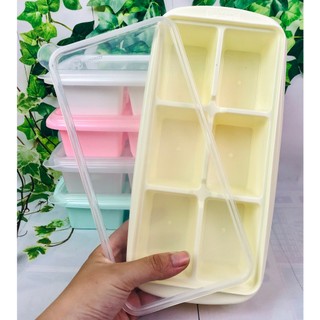 Khay đựng đồ ăn dặm của bé - Khay đá vuông nắp đậy HPL85 bằng nhựa chính hãng nhựa Hồng Phát