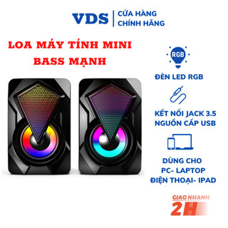Loa máy tính mini led- Loa vi tính để bàn cho laptop, cây pc, điện thoại bass cực mạnh VDS shop
