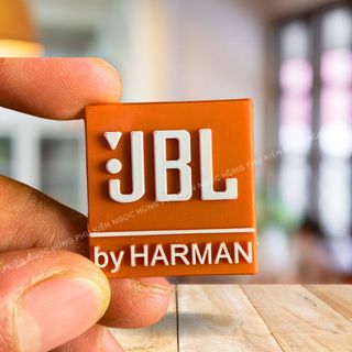 Logo loa jbl by harman nhựa cứng 2.7cm dán loa