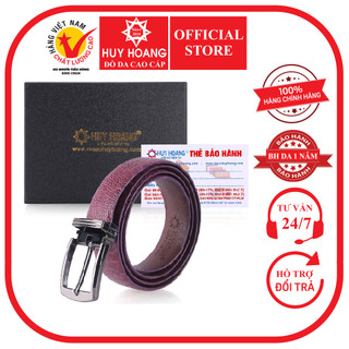 Thắt lưng nữ da đà điểu Huy Hoàng trơn màu tím HP5417