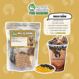 Set Milo Dầm Trân Châu Pudding Trứng Pudding Socola THE GARDEN