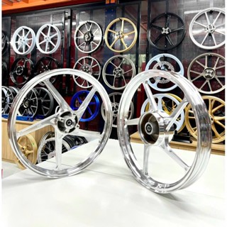  Mâm 5 cây cnc x1r Sirius ex2010 Ex135 wave110 Future - mâm cnc crom - đen - cam 