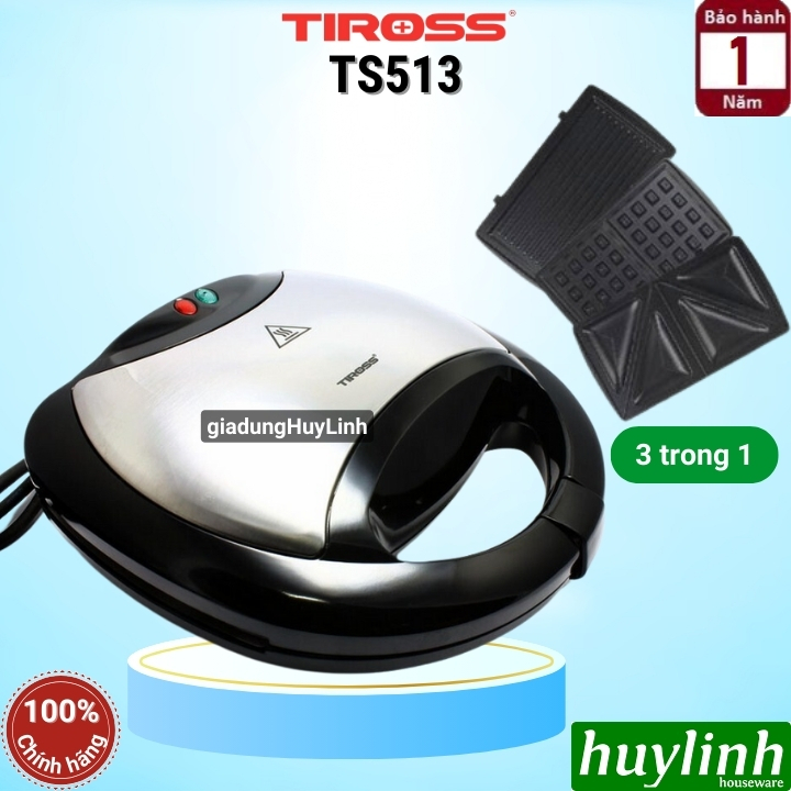 Máy nướng bánh sandwich, hotdog, waffle Tiross TS513 - 3 trong 1 [TS514 - 1 KHAY]