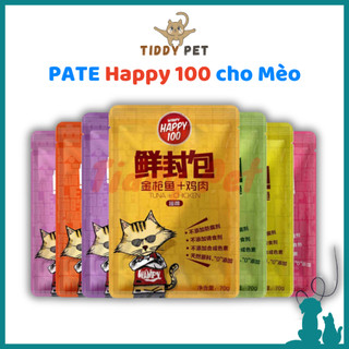 Pate happy 100 cho mèo gói 70gr - tiddy pet shop
