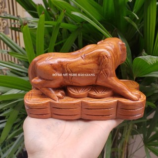 Tượng con hổ gỗ hương