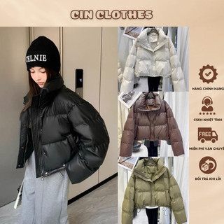 Áo khoác phao da nữ dáng ngắn , áo phao da hàng Quảng Châu CINclothes